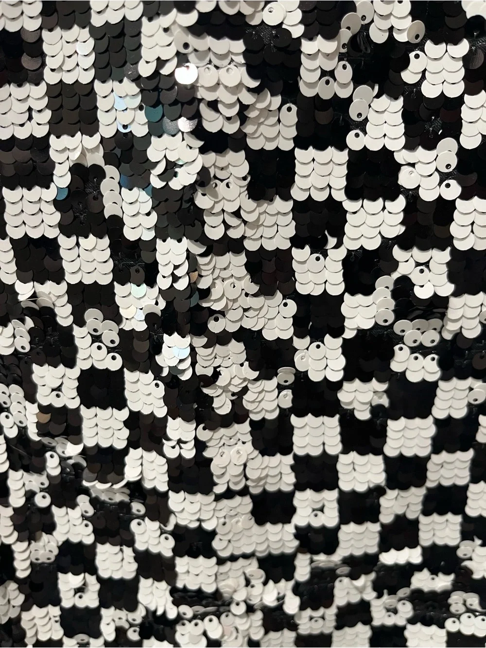 Lola + The Boys Black & White Sequin Checkerboard Bomber